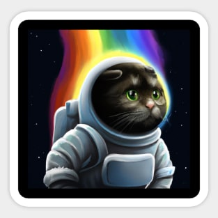 Rainbow Space Cat Sticker